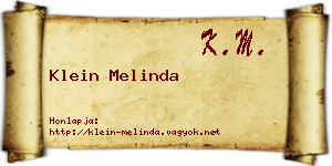 Klein Melinda névjegykártya
